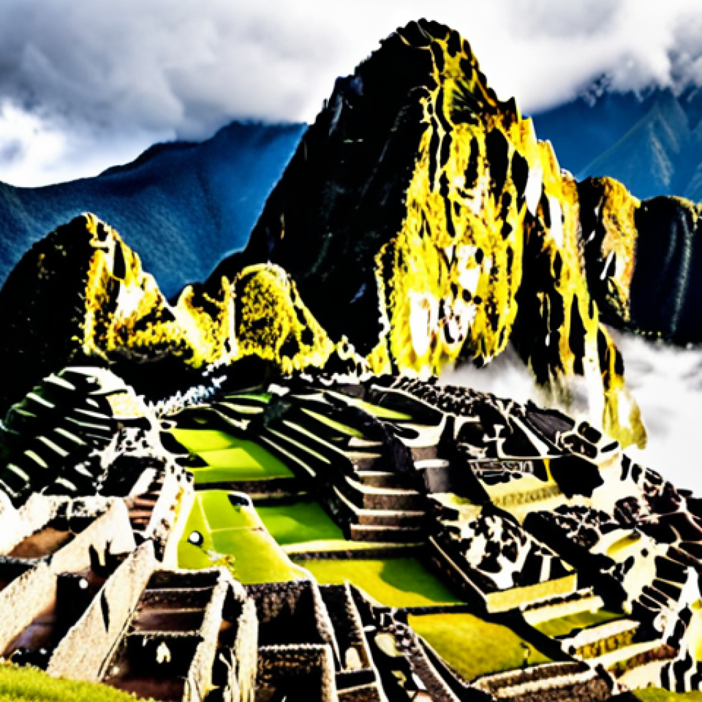 **Andean Mountains in Rainy Season:** Misty mountain landscape after rainfall in the Andes, resembling a fairytale scene. Capture the unique beauty of Machu Picchu shrouded in clouds.